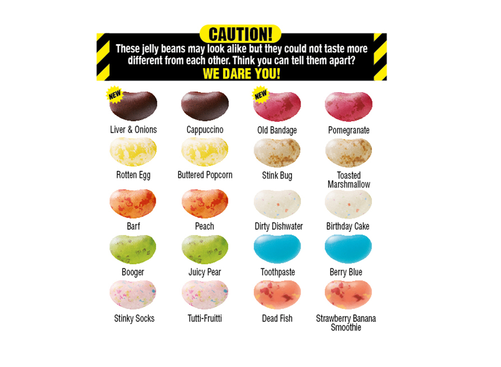 Jelly Belly 6th Edition BeanBoozled Menu