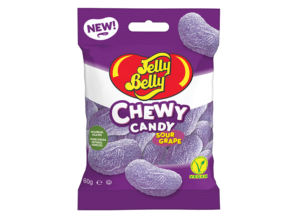Jelly Belly Chewy VEGAN Candy Sours Grape flavour