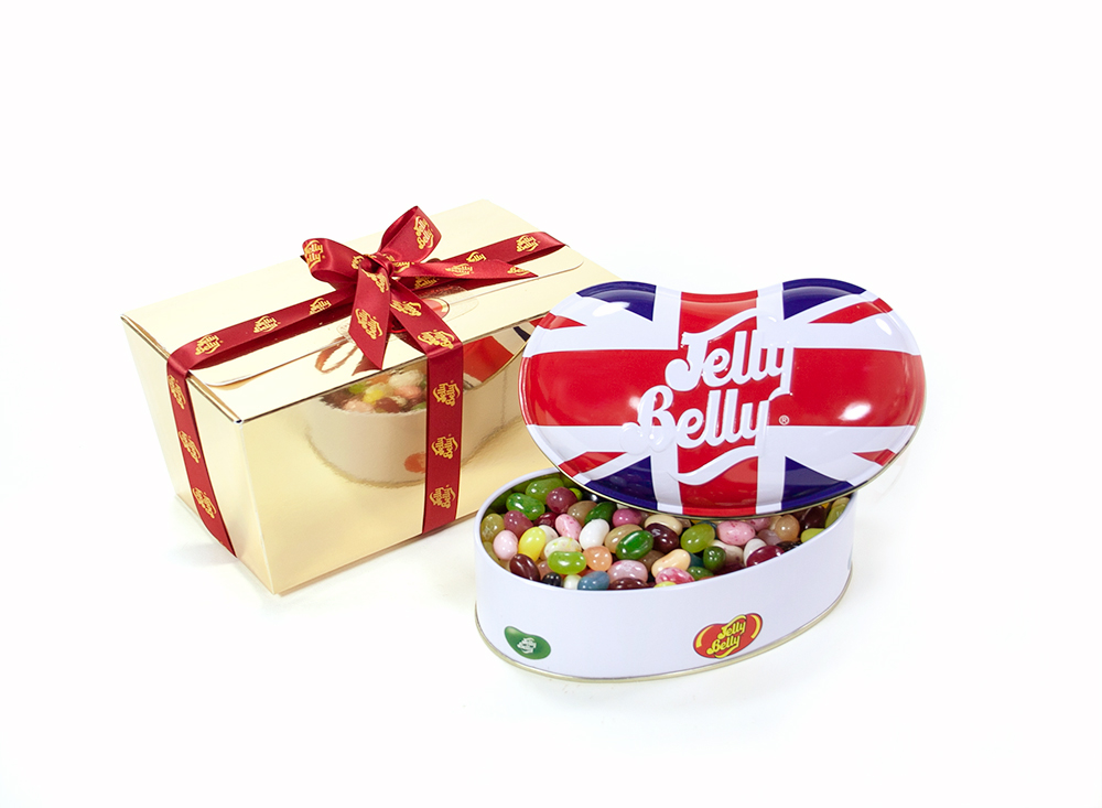 Jelly Belly UNION JACK flag 200g 50 assorted mix tin