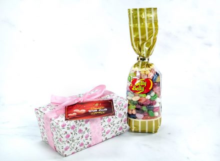 Jelly Belly 50 Assorted flavour gift bag in Rose design Ballotin box